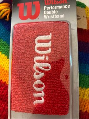 Wilson Red Double Terry Wristband with White Logo NIP